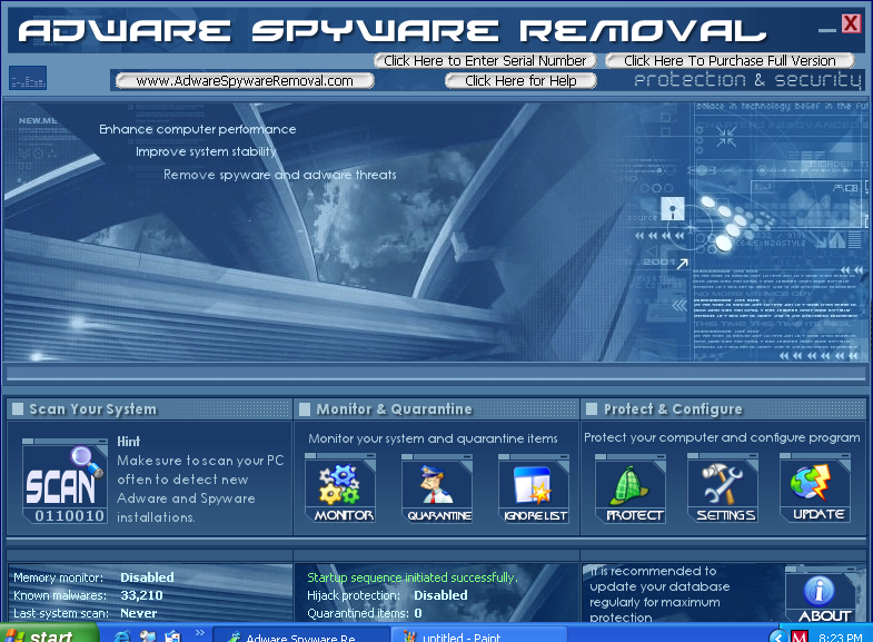 Adware Spyware Removal Screenshot